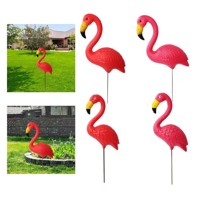 Yard Art Ornament Lawn Party Cake Topper Bird Statue Figurine Flamingo Garden Stake for Planter Hallway Sidewalks Home Flowerpot