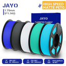 JAYO 5 Rolls 3D PETG / High Speed Matte PETG 3D Filament 1.75mm 30mm/s - 600mm/s Print Range PETG 3D Printer Filament for 3D