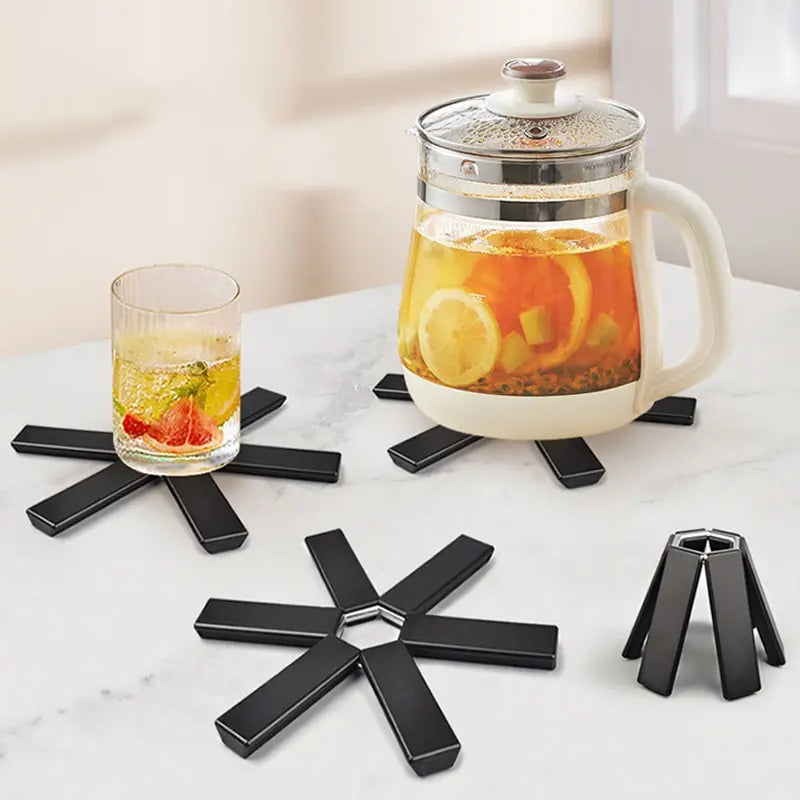 Pot Mat Dish Placemat Coaster Folding Heat Insulation High Temperature Pots And Pans Kitchen Gadgets