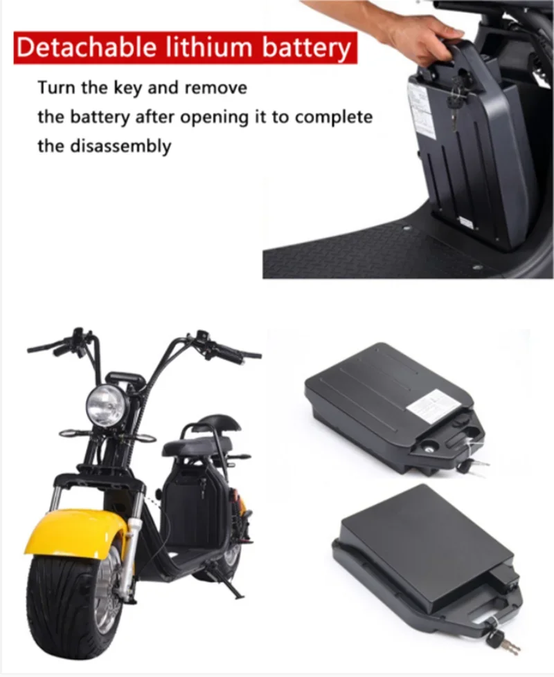 Harley Electric Car Lithium Battery Waterproof 18650 Battery 60V 20Ah for Two Wheel Foldable Citycoco Electric Scooter Bicycle
