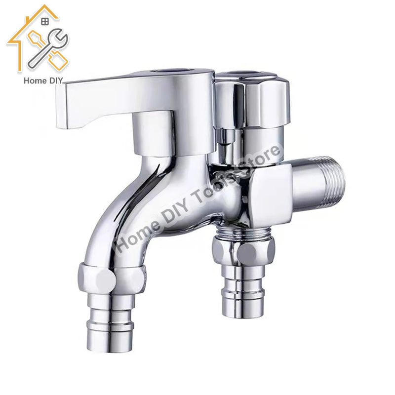 Washing Machine Faucet Double Water Outlet Mop Pool Brass Tap Outdoor Garden Faucet Fast Bidet Faucets Bathroom Accessories