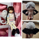 White Black Crafts Mini Feather Angel Wing 1/6 Doll 20cm Cotton Doll Decoration Party Birthday Gift Easter Valentines Day
