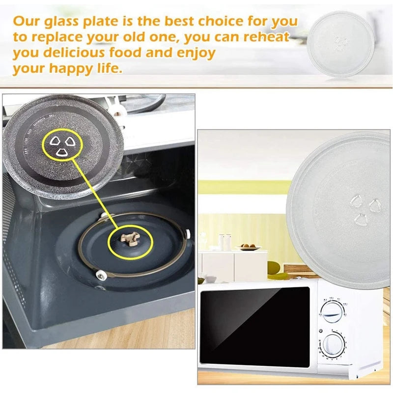 Microwave Plate Spare Microwave Dish Durable Universal Microwave Turntable Glass Plate Round Replacement Plate