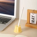 Cute Pudding Pen Holder Student Cute Cartoon Creative Desktop Ornament Jelly Shape Pen Hole Pencil Slot Pencil Storage Stand 1Pc