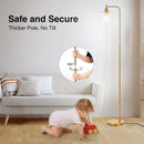 Floor Lamp Living Room, Modern Industrial Floor Lamp Bedroom Dimmable With Clear Glass Shade 800LM Remote Control & Foot Control