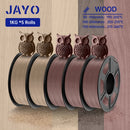 JAYO Wood PLA 3D Filament 1.75mm 1.1KG PLA Wood Texture 3D Printer Filament 15% Wood Fiber 3D Printing Materials 5Rolls/Set
