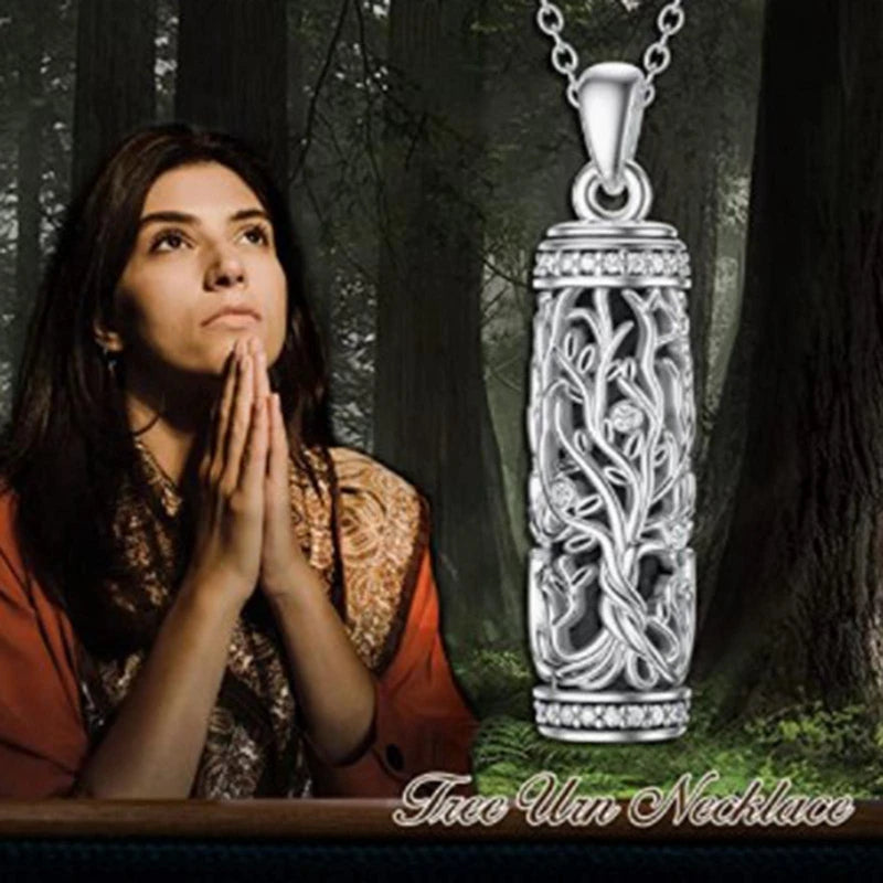 1PC Cremation Jewelry Cylinder Urn Necklace For Ashes For Women Men Keepsake Memorial Human Pet Ashes Holder