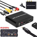 4K HDMI ARC Audio Extractor Digital to Analog Audio Converter ARC To SPDIF Coaxial L/R Stereo 3.5mm Jack Audio Adapter for HDTV