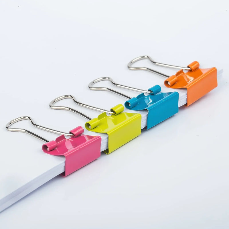 Deli Binder Clip 4 Color Enduring Spring Steel Material Binder Clip Lacquer Coaded Surface For Stationery School Office Supplies