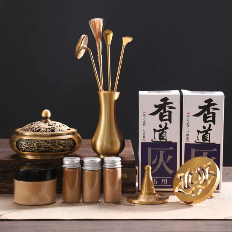 Pure Copper Incense Appliance Set Household Indoor Fragrance Burner Ash Pressure Seal/point/electronic Incense Tool Accessories