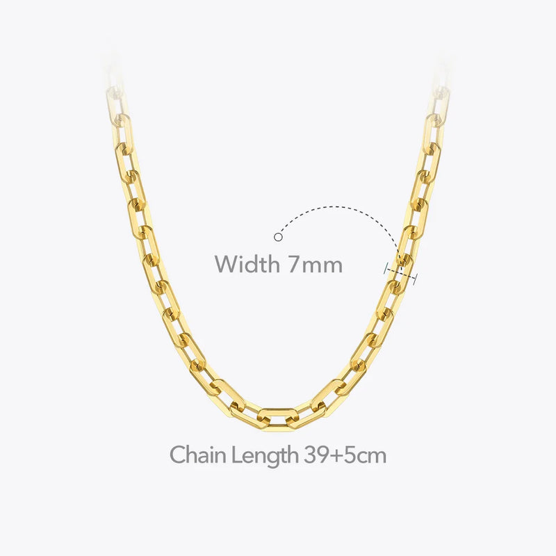 ENFASHION Punk Square Chain Necklaces For Women Gold Color Stainless Steel Goth Necklace Fashion Jewelry Christmas Collar P3159