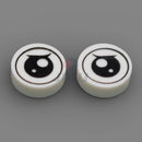 Round Tile Eye Eyelash Pupile Pattern Printed Building Blocks Bulk Accessory MOC Bricks Model Toys Compatible with 98138 14769