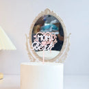 Best Mom Mother's Day Party Cake Topper Pink Red Love You Mum Acrylic Cake Topper for Mommy Birthday Party Cake Decorations Gift