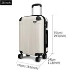 KONO Suitcase Lightweight hard case trolley suitcase with 4 twin wheels & TSA lock ABS material