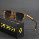 CATERSIDE Retro Punk Men Sunglasses Small Frame Square Personalized Design Sun Glasses Women Travel Party Business Festival Gift