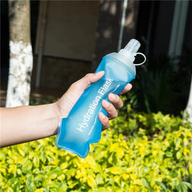 150/250/500ml Water Bottle TPU Folding Soft Flask Sport Water Bottle Water Bag Collapsible Water Bottle Running Camping Hiking