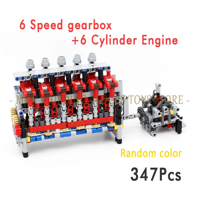 MOC Technology Building Blocks Bricks Power Functions Automotive Speed Gearbox Engine Transmission Machinery DIY Assembling Toys