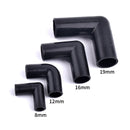 I.D 8/12/16/19mm Black Plastic Pipe Connector DIY Shelf Water Tube Joint Tent Fixed Connector Tee Four Way Elbow Straight Joint