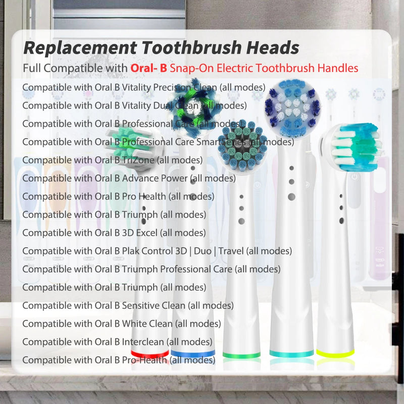 Replacement Toothbrush Heads with Protecting Covers for Oral B Electric Toothbrush to Keep Healthy Brushing and Hygienic Storage