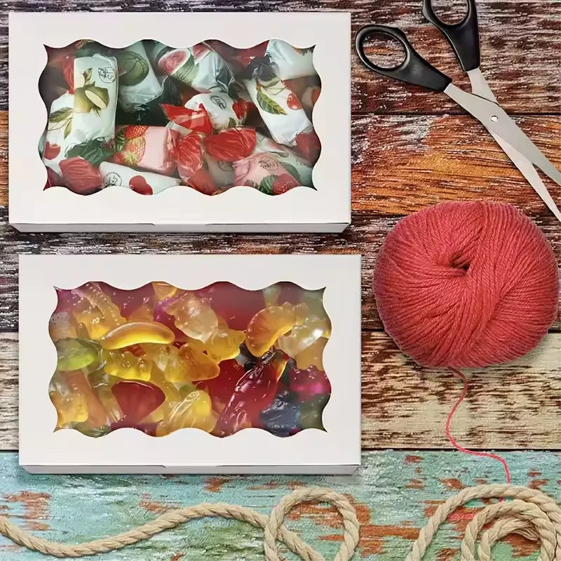 5/10pcs Window cake box, birthday, wedding, Valentine's Day cake and pastry box, kraft paper gift box suitable for Thanksgiving