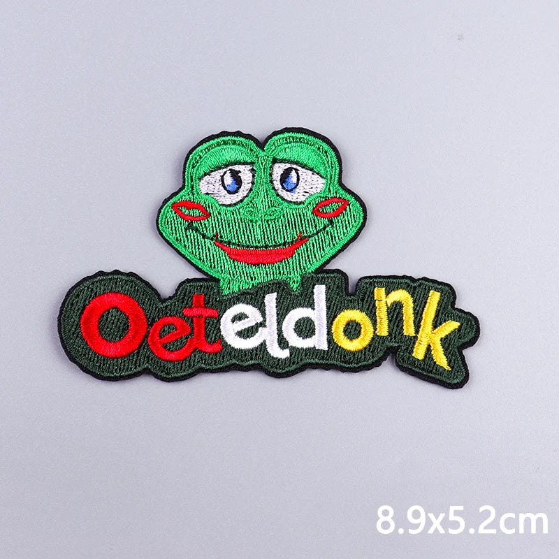 2024 Netherland Oeteldonk Emblem Embroidery Patches For Clothes Carnival Frog Iron On Patch Thermoadhesive Patch For Gift DIY