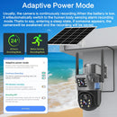 4K 4G SIM Card Dual Lens Solar Cameras 8MP Wireless Surveillance PTZ Battery Camera Color Night Vision PIR Detection  V380 Pro
