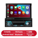 1 din Car Radio Android Carplay Auto Universal 7" IPS Retractable Screen gps Navigation 1 Din Android 13 Multimedia Video Player