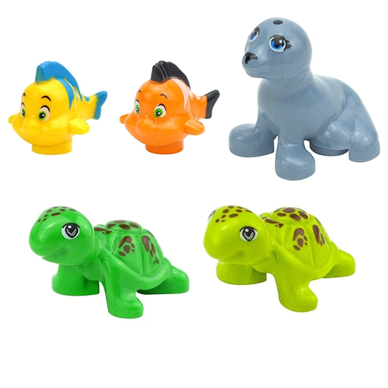 MOC City Animal Zoo Fram Accessories Building Block Figures Goat Sheep Eagle Owl Panda Parrot Seagull Penguin Bricks Toy Gift