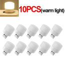 1-20Pcs Mini USB Night Light Warm White Eye Protection Book Reading Light USB Plug Computer Mobile Power Charging LED Night Lamp