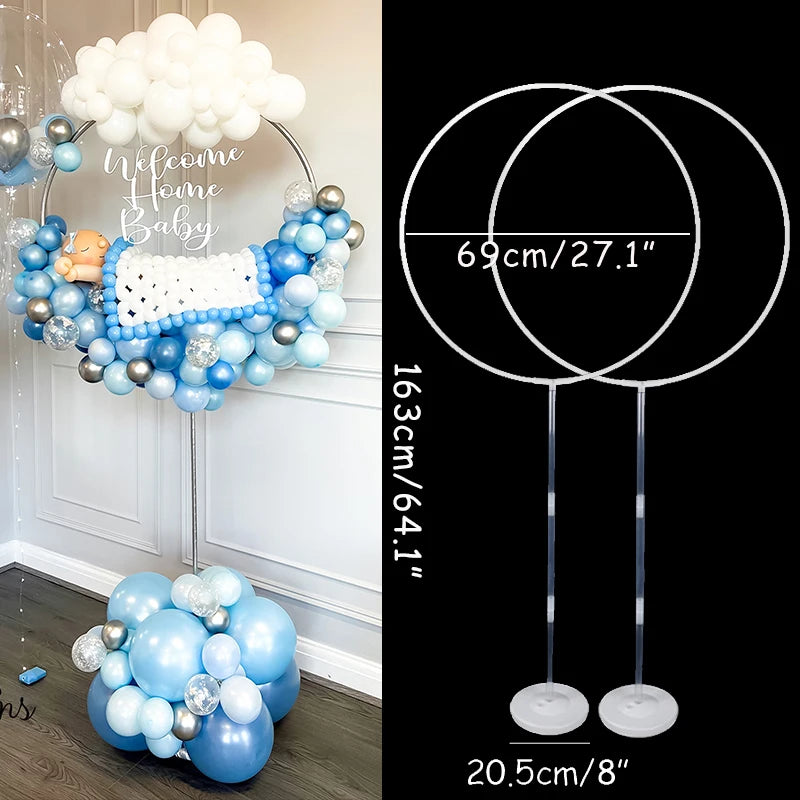 1/2set Round Balloons Stand Holder Plastic Balloon Arch Hoop wreath Ring Birthday Wedding Party Baby Shower Balloon Decorations
