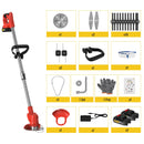 Conentool 21V Metal Blade Strimmer, Telescopic Cordless Strimmer, 2x2000mAh Battery Trimmer Electric Lawn Mower Grass Strimmer