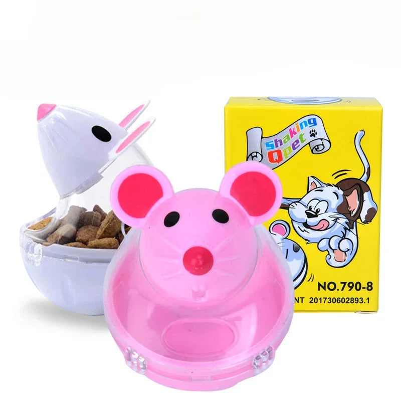 Mouse Tumbler Leak Food Feeder Pet Puzzle Cartoon Cats Toy Leakage Ball Kitten Interactive Toys Slow Feeding Pet Supplies