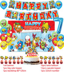 Superzings Birthday Party Supplies Balloon Banner Backdrop Tableware Cake Topper Party Decoration Baby Shower