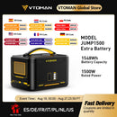 VTOMAN Jump 1500 Extra Battery 1548Wh, Backup LiFePO4 (LFP) Battery Jump 1000 & Jump 1500X & Jump 1800 Power