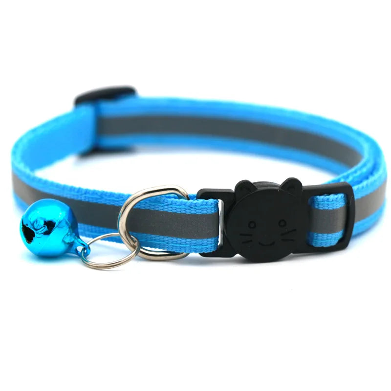 Reflective Nylon Dog Collar Night Safety Flashing Light Up Adjustable Dog Leash Pet Collar for Cats and Small Dogs Pet Supplies