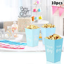 10Pcs Team Boy Team Girl Popcorn Cup Packaging Snack Paper Box for Gender Reveal Party Decoration Baby Shower Supplies Gift Box
