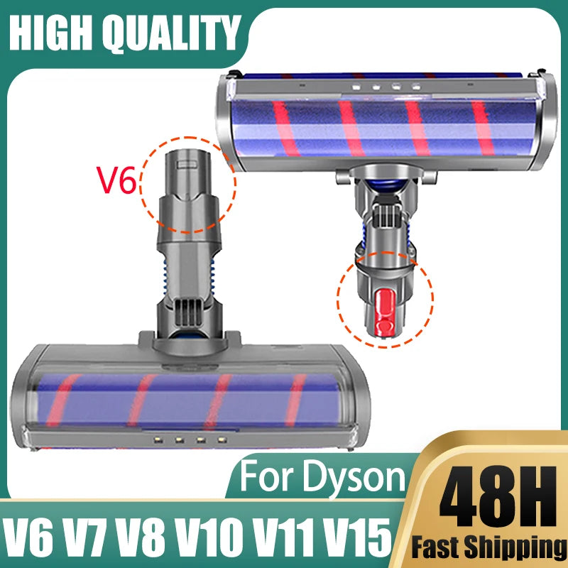 For Dyson V6 DC58 V7 V8 V10 V11 V15 Cordless Stick Vacuum Cleaner Replacement Floor Brush Head Tool Soft Roller Cleaner Head