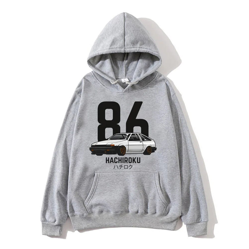Initial D AE86 HACHIROKU Hoodie JDM Integra DC5 Type R Sweatshirt Fashion Mens Graphic Unisex Pullovers Japanese Streetwear Tops