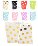 6/12/18 Pcs Mixed Pink Stripe Wave Dot Paper Popcorn Boxes Bag Birthday Pop Corn Candy Sanck Favor Bags Movie Party Tableware