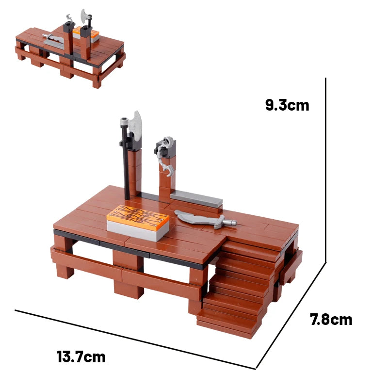 MOC City Series Building Blocks Figure Furniture House Kitchen Medieval Accessories DIY Bricks Set Christmas Toys for Kid Gifts