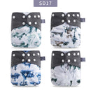 Elinfant Wholesale 4pcs/set Washable Baby Nappies Gray Mesh Cloth Diaper Adjustable &amp; Reusable Pocket Diapers Free shipping