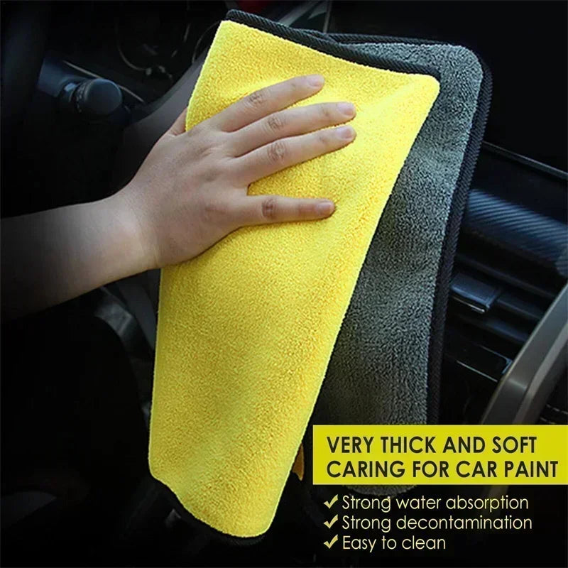 1/10pcs Microfibre Car Cleaning Cloths Thickened Car Towel with Super Absorbent for Car Wash,Waxing,Polishing,Cleaning&Drying