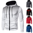 Autumn Winter Fleece Men's Hoodies Polka Dot Design Zipper Jacket Male Streetwear Loose Sweatshirts Sportwear Hooded Cardigan