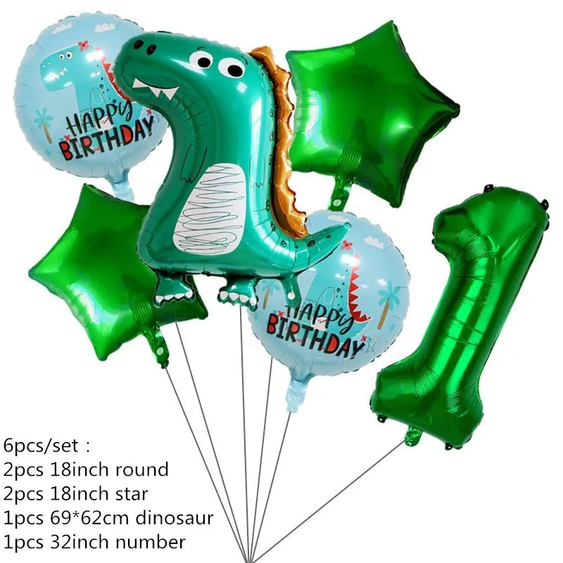 Dinosaur Birthday Disposable Tableware Set Dinosaur Plates Cups Napkins Banner for Boys Dinosaur Party Decoration Jungle Safari