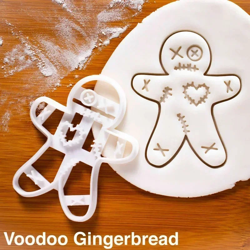 3/1pcs Christmas Gingerbread Cookie Cutter Gingerbread Man Skull Candy Biscuits Baking Mould For Xmas Halloween Party Cake Decor