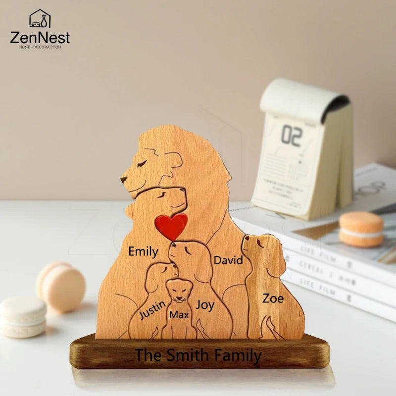 Wooden Family Puzzle Personalized Name Puzzle Wooden Lion Puzzle Art Home Decor Christmas Thanksgiving A warm gift for mom