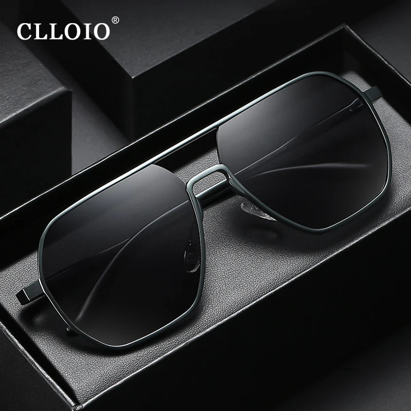 CLLOIO New Fashion Aluminum Photochromic Sunglasses Men Women Polarized Sun Glasses Chameleon Anti-glare Driving Oculos de sol