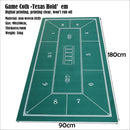 Texas Hold 'em Table Mat 180x90cm Non-woven Tablecloth Poker Card Game Table Cloth Casino Board Game Mat Poker Accessories