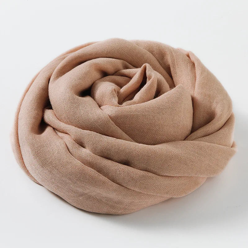 Solid Color Cotton Linen Scarf for Women Lady Literature Anti-sunburn Long Tassel Scarves Autumn Soft Gauze Wrap Shawls New