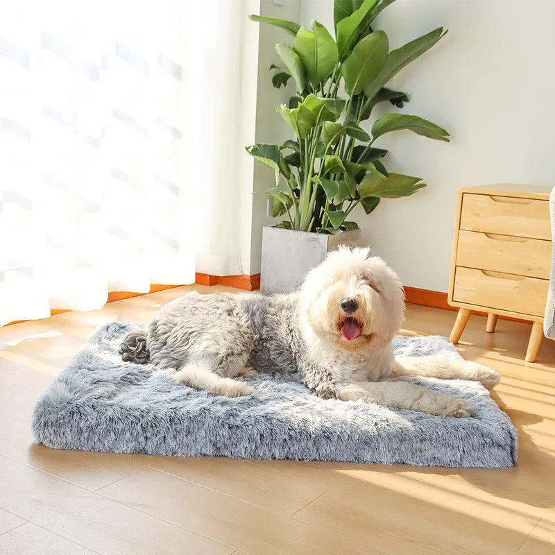 Ultra Plush Deluxe Orthopedic Foam Dog Bed Rectangular Cat Dog Mats / Removable Cover Pet Mattress Cushion for Small Large Dogs